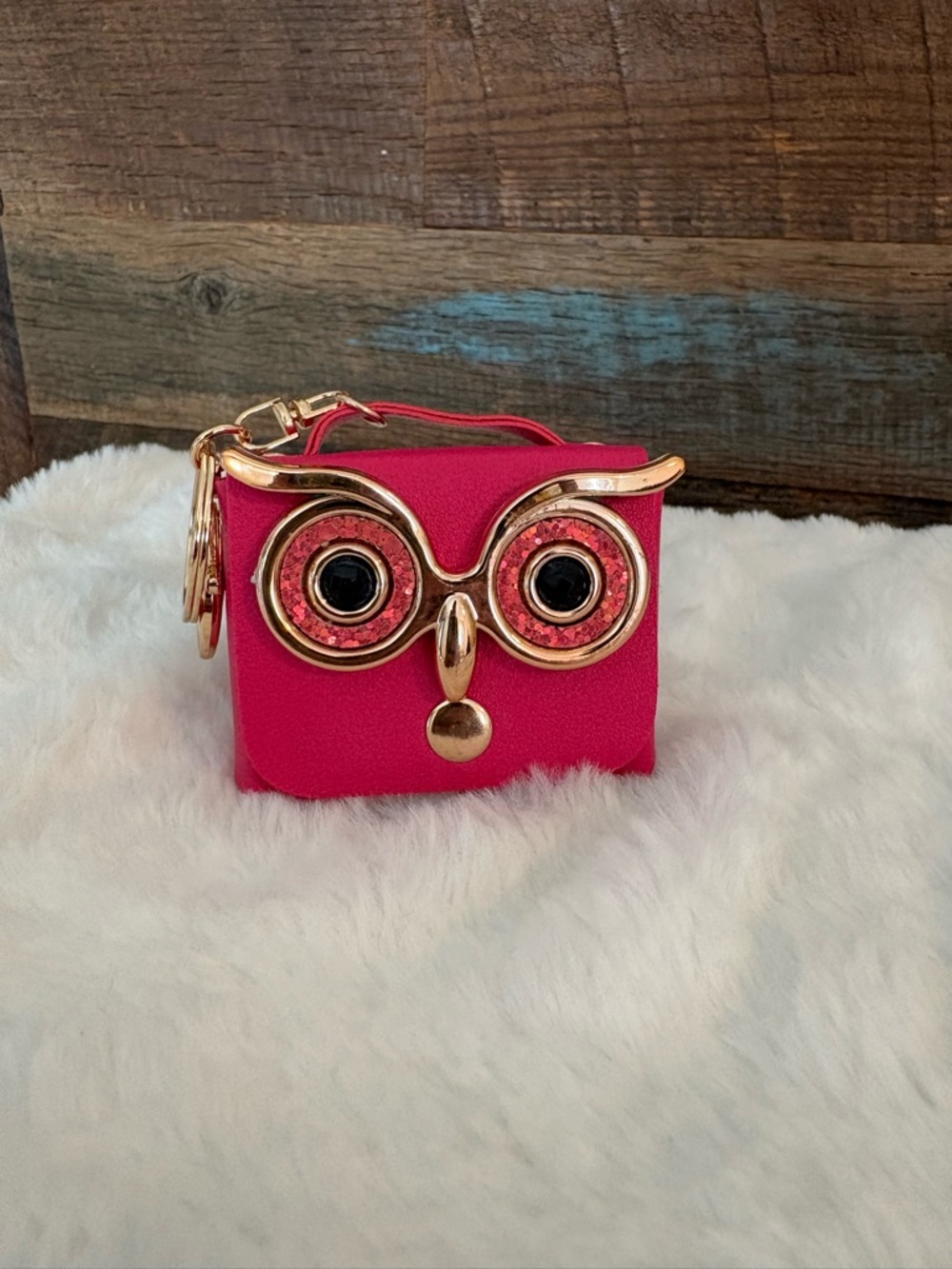 Chic Owl Accent Mini Bag - Hot Pink with Gold Hardware